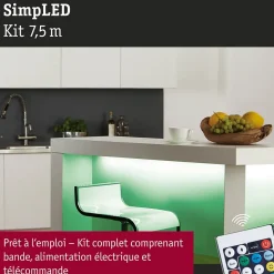 Paulmann SimpLED 78979 Ruban LED RGB 7,5 m 26W kit complet avec alimentation et télécommande