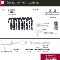 Paulmann YourLED ECO 70430 Ruban LED RGB 3 m 12 V, 24 W, 630 lm, 90 LED