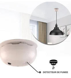 Pavillon détecteur de fumée 2 en 1 pour lampe suspension blanc