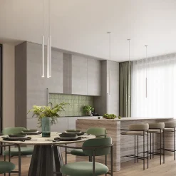 Pendentif en acier 1 ampoule 4000K - 8x8x120cm Sollux