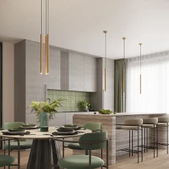 Pendentif en acier 1 lampes 8x8x120cm Sollux