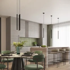 Pendentif en acier 1 lampes 8x8x120cm Sollux