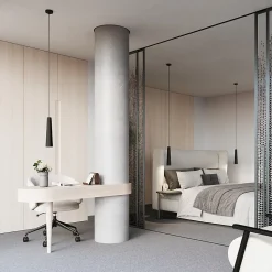 Pendentif en béton 1 ampoule 3000K - 8x8x125cm Sollux