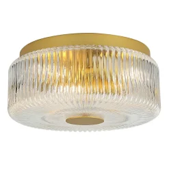 Petit plafonnier spot doré ou applique 30 cm avec verre texturé - Paolina