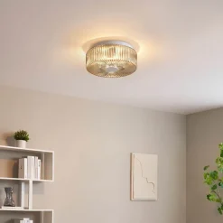 Petit plafonnier spot fumé ou applique avec verre texturé - Paolina