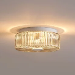 Petit plafonnier spot fumé ou applique avec verre texturé - Paolina