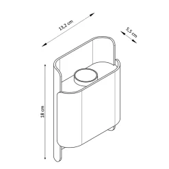 Petite applique carré double éclairage LED blanche IP54 - Laila