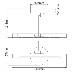 Petite applique LED pour tableau Alton 1 lumière - Noir