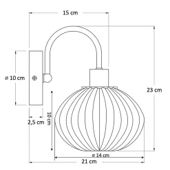Petite applique murale tendance métal chromé et verre coloré - Seren