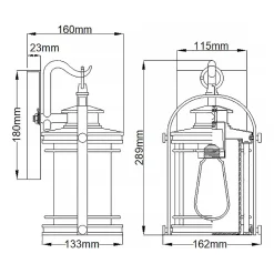 Petite lanterne murale Booker 1 lumière