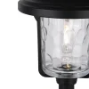 Piquet de terre décoratif solaire 'SIMON' 54,7 cm de haut, en métal noir et verre structuré, LED intégrée, blanc chaud