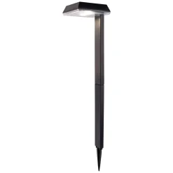 Piquet de terre décoratif solaire 'SIGI', 79 cm de haut, plastique, noir, LEDs intégrées, blanc chaud