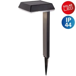 Piquet de terre décoratif solaire 'SIGI', 79 cm de haut, plastique, noir, LEDs intégrées, blanc chaud