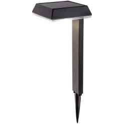 Piquet de terre décoratif solaire 'SIGI', 79 cm de haut, plastique, noir, LEDs intégrées, blanc chaud