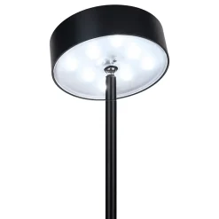 Piquet solaire decoratif LAUPHEIM 56 cm metal noir style moderne LED interrupteur a curseur D: 10 cm
