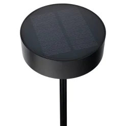 Piquet solaire decoratif LAUPHEIM 56 cm metal noir style moderne LED interrupteur a curseur D: 10 cm
