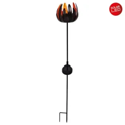 Piquet solaire LED 'Fleur' , pour l'extérieur, piquet de terre en métal et plastique en cuivre, avec LED intégrée