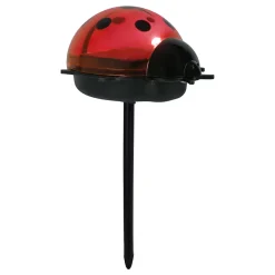 Piquets solaires LADYBUG set de 5 7,8x6cm H 14,2cm plastique noir rouge jaune 5 scarabées LED blanc froid