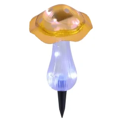 Piquets solaires MANTAR set de 2 D 13cm H 29cm plastique rouge jaune clair LED blanc froid