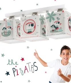 Plafonnier à 3 lampes pour enfants The Pirates