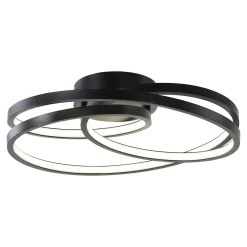 Plafonnier à LED noir IP44 22W GoodHome Boatbill