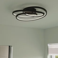 Plafonnier à LED noir IP44 22W GoodHome Boatbill