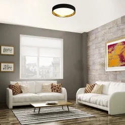 Plafonnier, 1 lumiere, metal alu, blanc