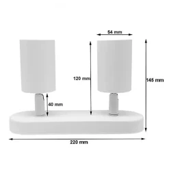 Plafonnier 2 Spots Orientables Alu Blanc pour Ampoule GU10 - SILAMP