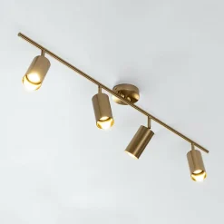 Plafonnier à tête multiple en métal doré - Estrid