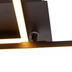 Plafonnier allongé noir 3 niveaux de luminosité - Plazas Novo