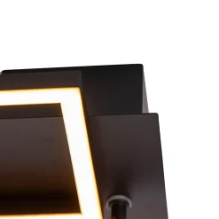 Plafonnier allongé noir 3 niveaux de luminosité - Plazas Novo