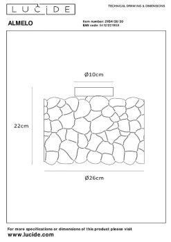 Plafonnier ALMELO en métal avec 1xE27 - Noir - Lucide