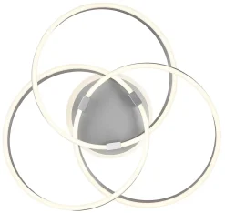 Plafonnier aluminium brossé, LED HERWIG