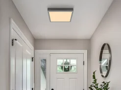 Plafonnier aluminium couleur argent, LED DORO