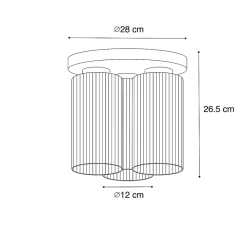 Plafonnier Art Déco doré avec verre 3 lumières - Laura