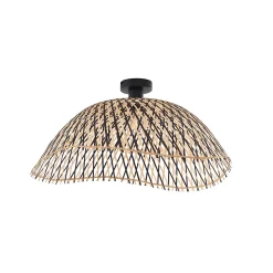 Plafonnier Art déco en bambou noir 60 cm - Alka