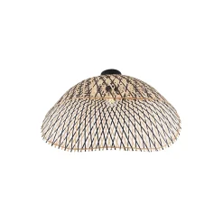 Plafonnier Art déco en bambou noir 60 cm - Alka