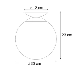 Plafonnier Art Déco en laiton avec verre fumé - Pallon