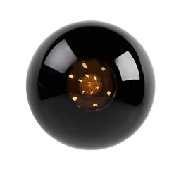 Plafonnier Art Déco en laiton avec verre noir - Pallon