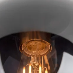 Plafonnier Art Déco en laiton avec verre noir - Pallon