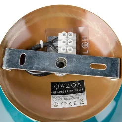 Plafonnier Art déco en laiton avec verre bleu océan - Pallon