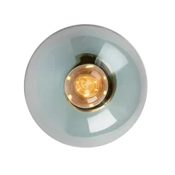 Plafonnier Art Déco en laiton avec verre bleu - Pallon