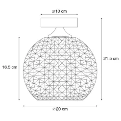 Plafonnier Art déco intelligent en laiton avec Wifi A60 - Sphere