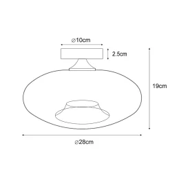 Plafonnier Art déco laiton et verre ambré - Busa