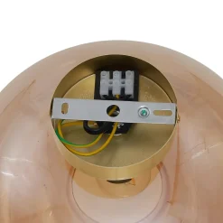 Plafonnier Art déco laiton et verre ambré - Busa