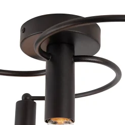 Plafonnier Art Déco noir 4 lumières - Facil