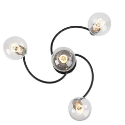 Plafonnier Art Déco noir 4 lumières - Facil