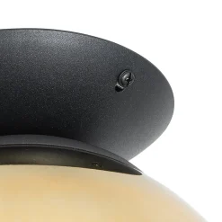 Plafonnier Art Déco noir avec verre doré - Pallon