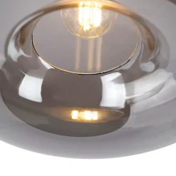 Plafonnier Art Déco noir avec verre fumé - Busa