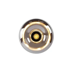 Plafonnier Art Déco noir avec verre fumé - Busa